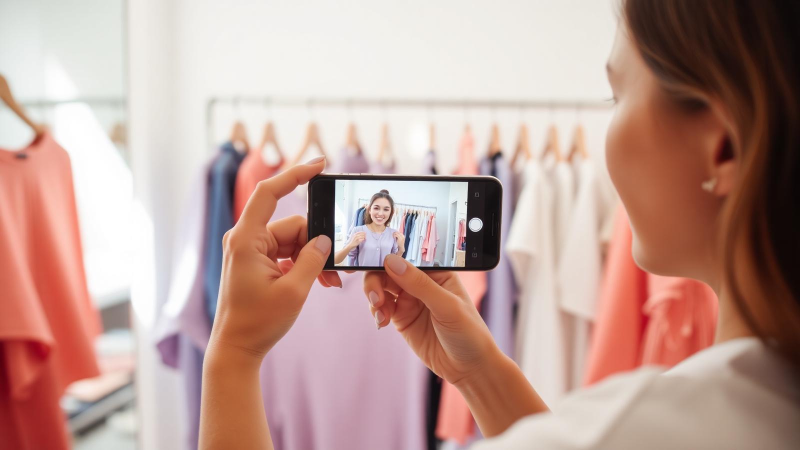 Creator browsing a closet sale app on a smartphone
