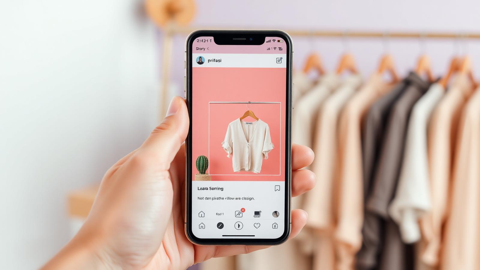 Phone showing an Instagram story with a closet sale link sticker