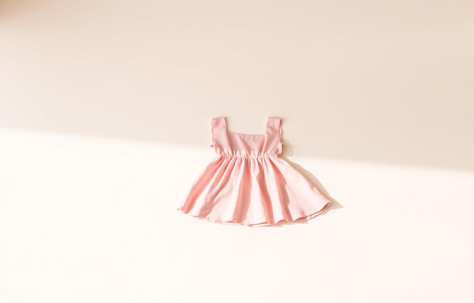 Clean mobile-first product photo example of a pink dress listing for a closet sale.