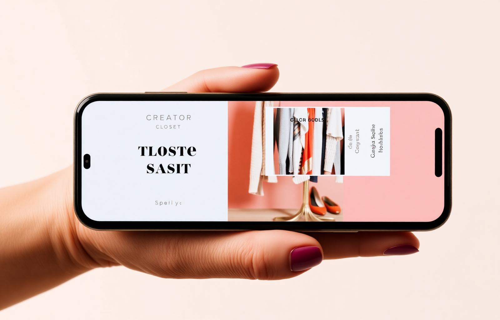Creator sharing a closet sale link through Instagram Stories and link-in-bio.
